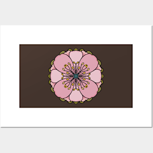 Pattern with pinkish flower, ornamental Posters and Art